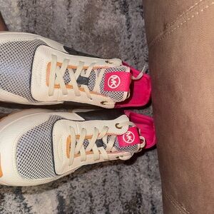 Michael Kors White Sneakers with Pink & Orange Accents